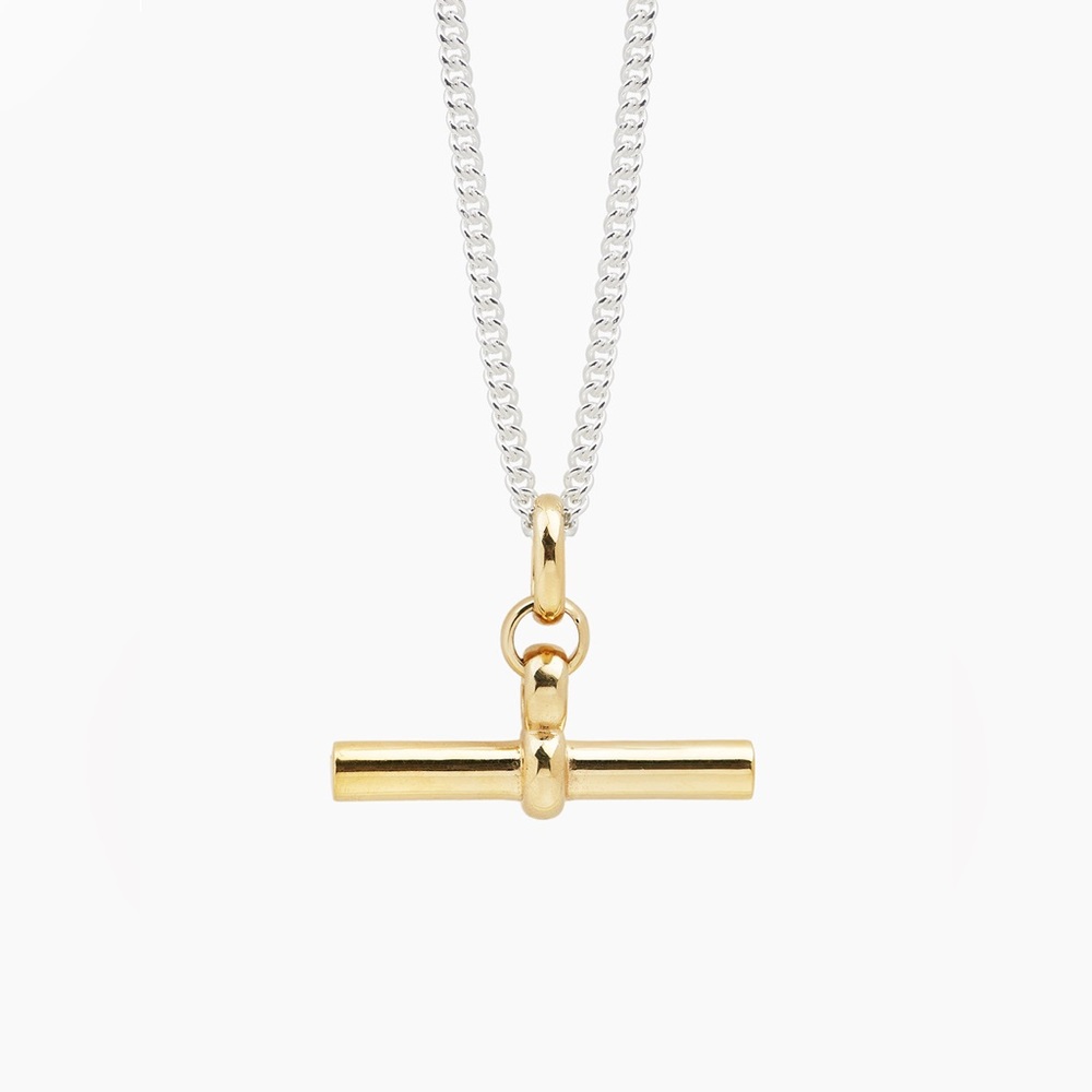 Tilly Sveaas T Bar Mixed Metal Necklace